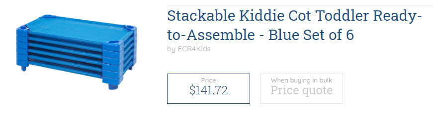 Stackable Kiddie Cot Toddler Ready-to-Assemble - Blue Set of 6 (6820223713463)